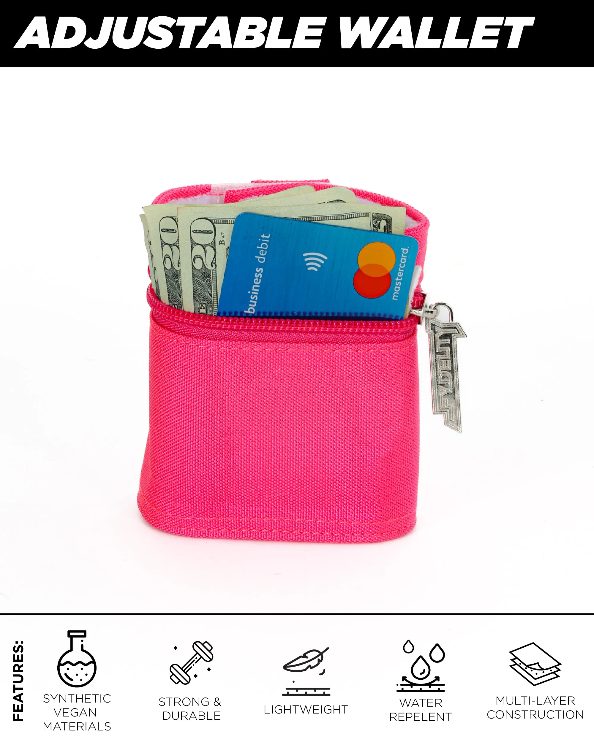 80's Wrist Wallet | Neon Pink