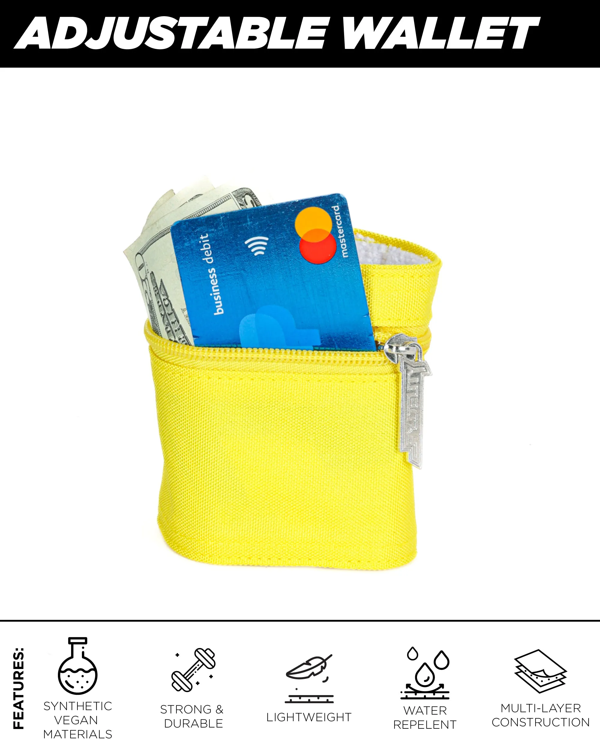 80's Wrist Wallet | Neon Yellow