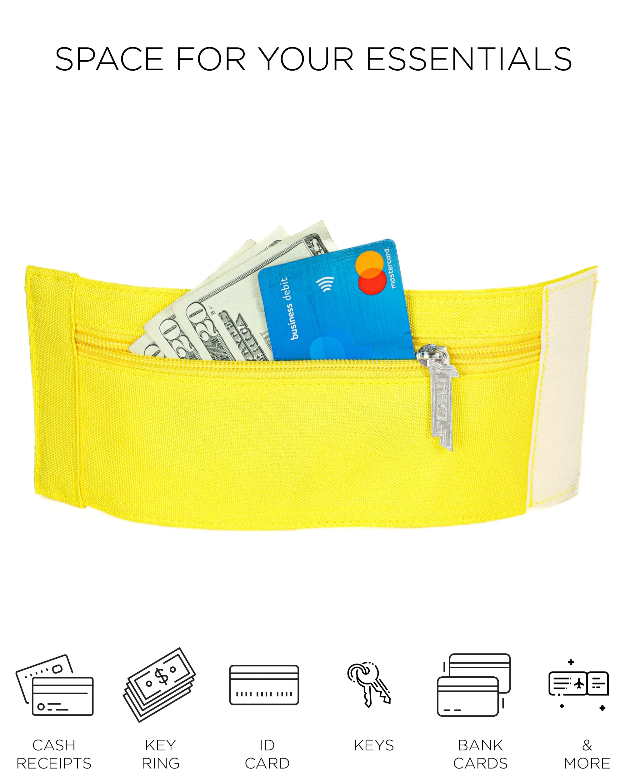 80's Wrist Wallet | Neon Yellow