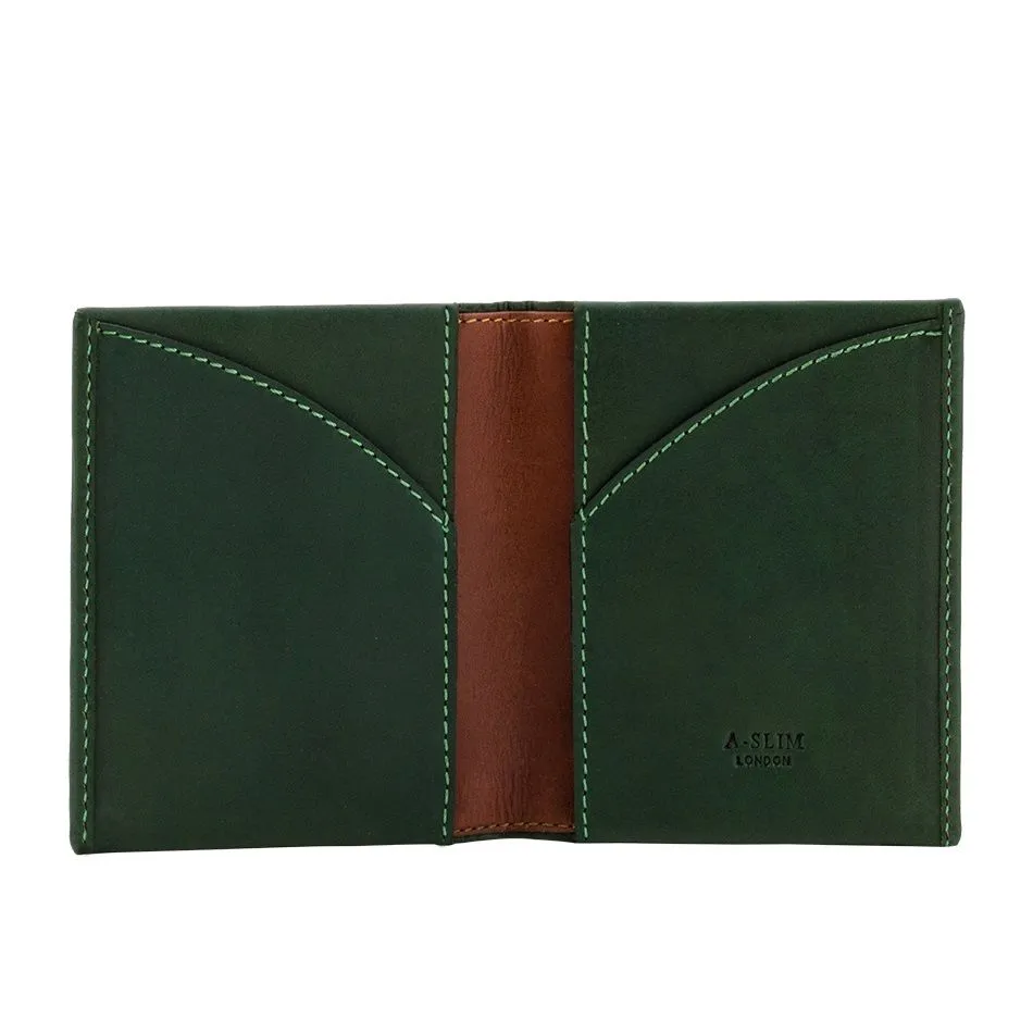 A-SLIM Leather Wallet Origami - Green