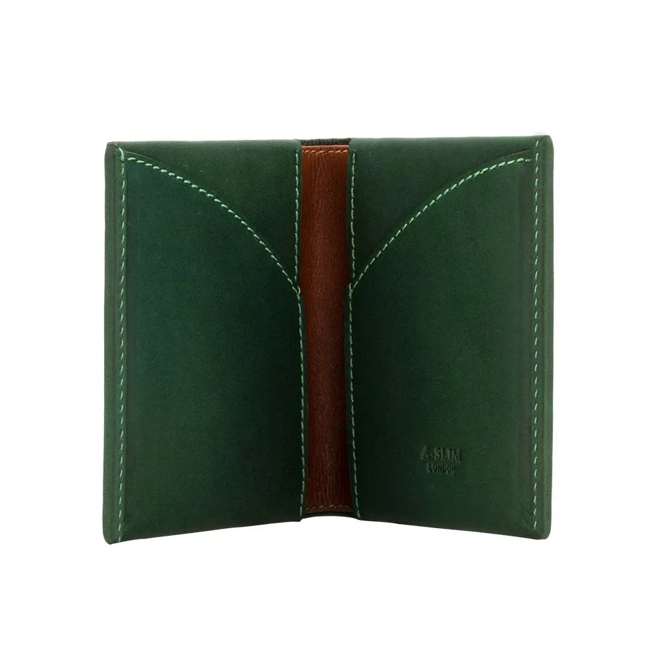 A-SLIM Leather Wallet Origami - Green