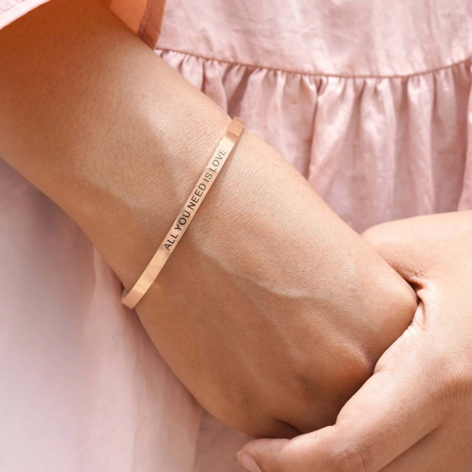 All You Need Is Love Rose Gold Mantra Band