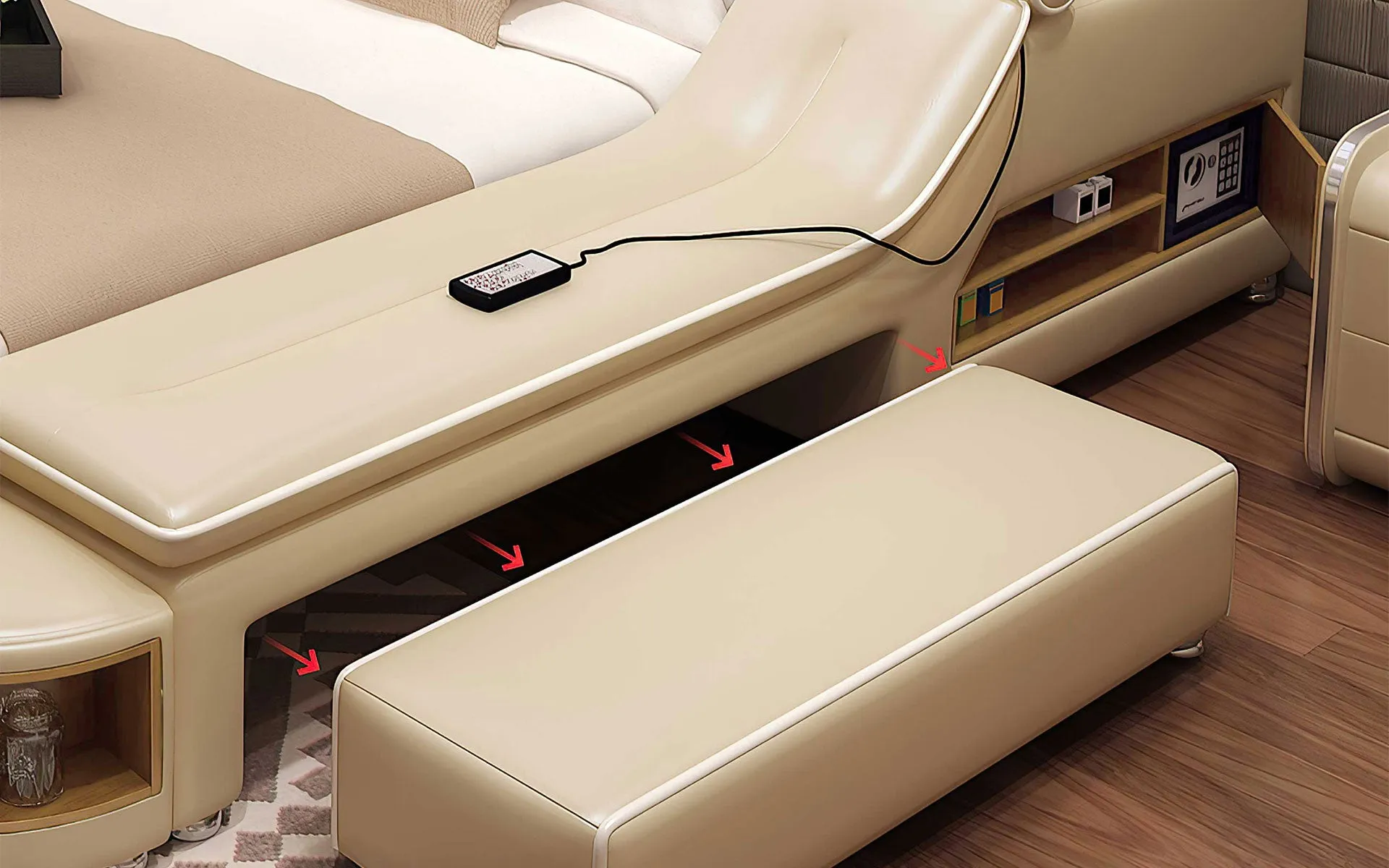 Aria Modern Multifunctional Smart Bed With Bluetooth Speakers