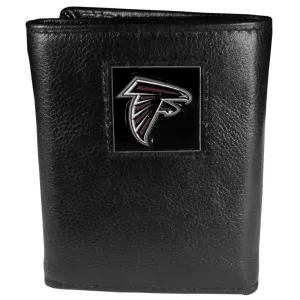 Atlanta Falcons Deluxe Leather Tri-fold Wallet Packaged in Gift Box