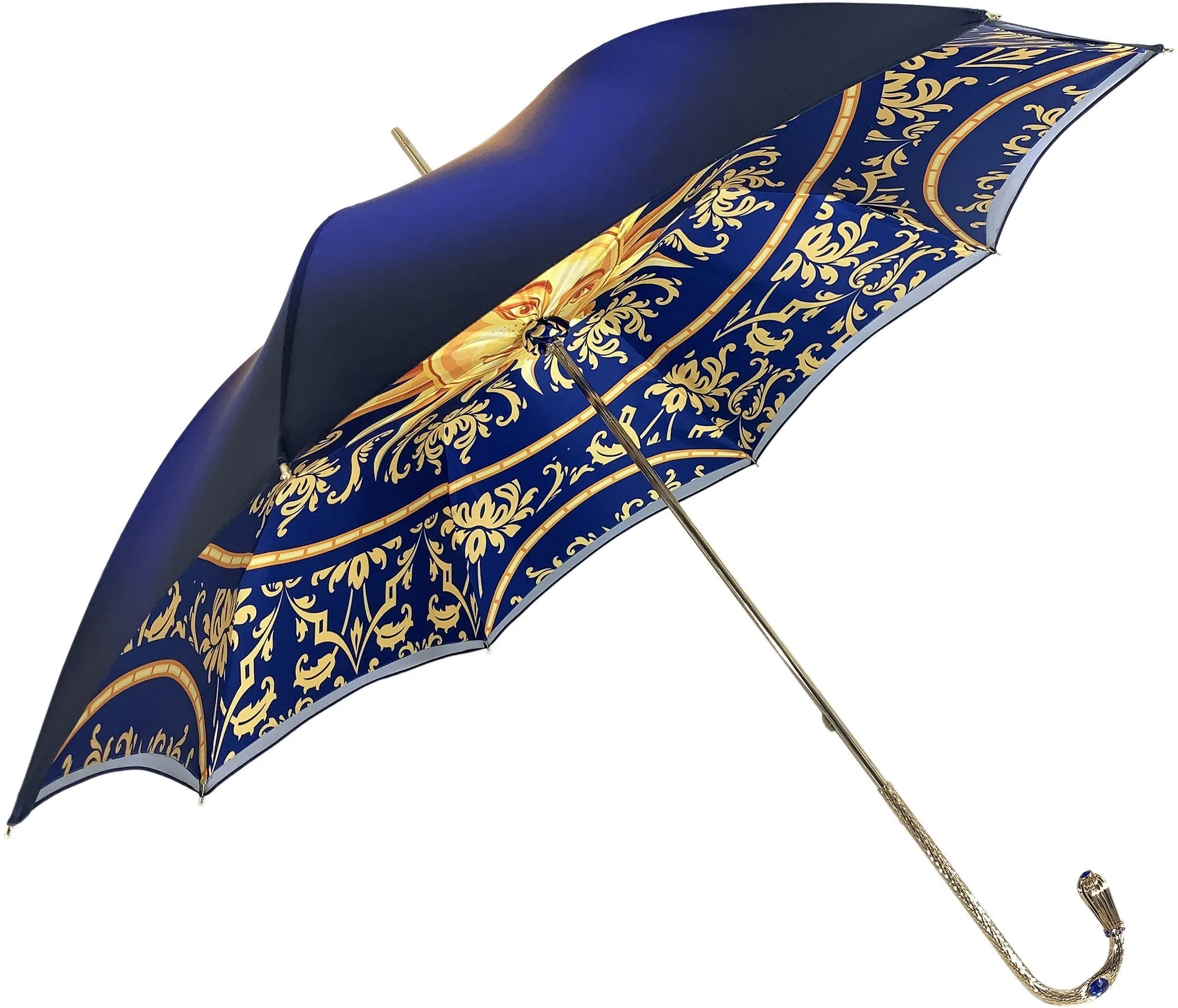 Beautiful Double Canopy Umbrella in a Luxurious blue Satin