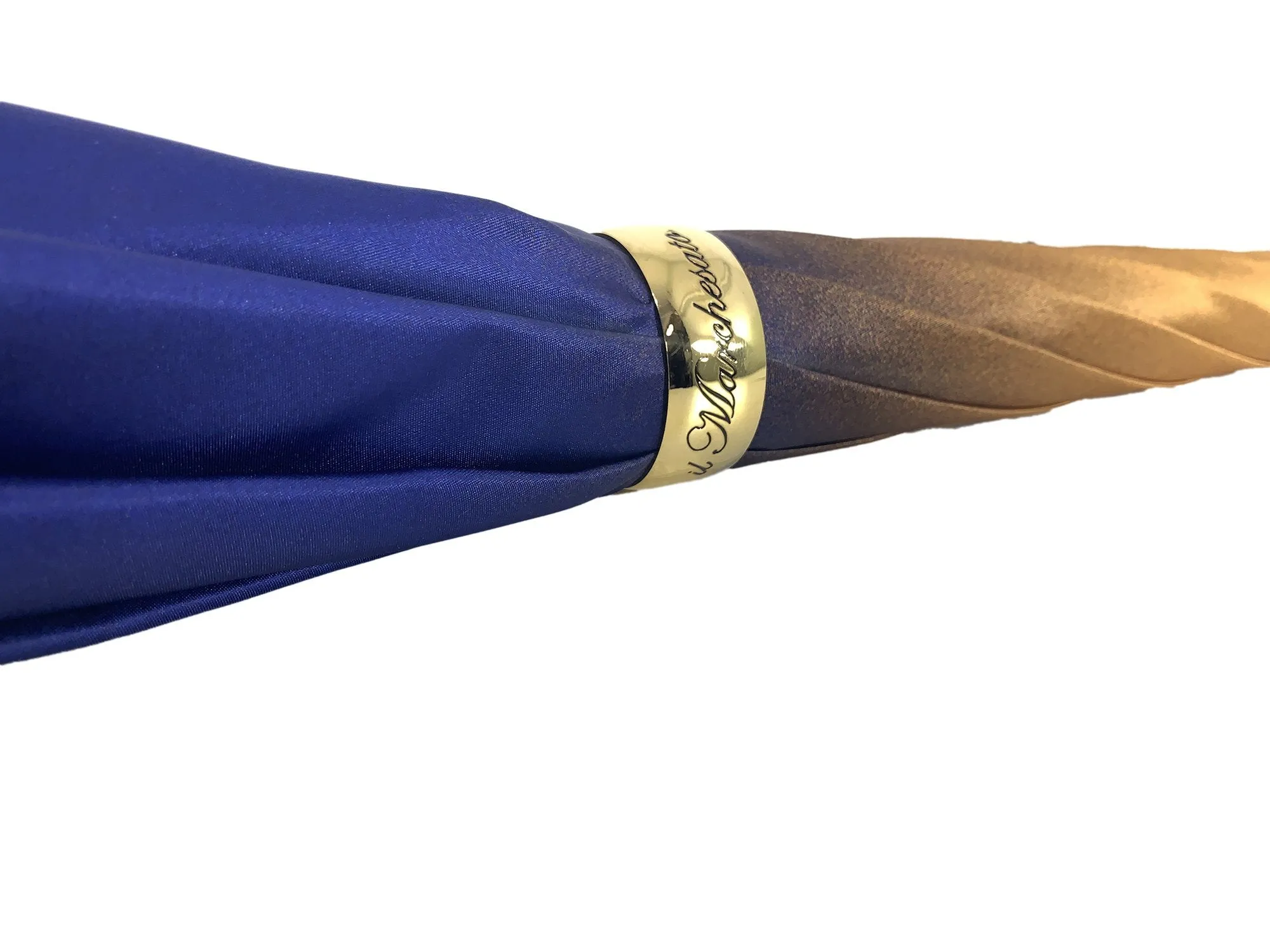 Beautiful Double Canopy Umbrella in a Luxurious blue Satin