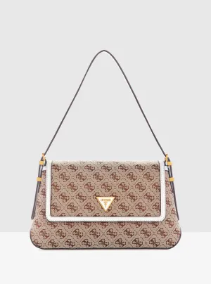 Beige Desideria Logo Shoulder Bag