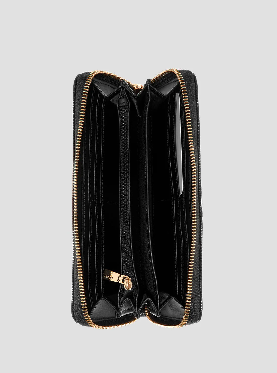 Black Anning Large Zip Wallet