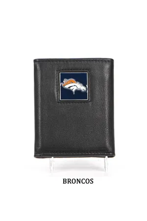 Broncos NFL Leather Tri-Fold Wallet