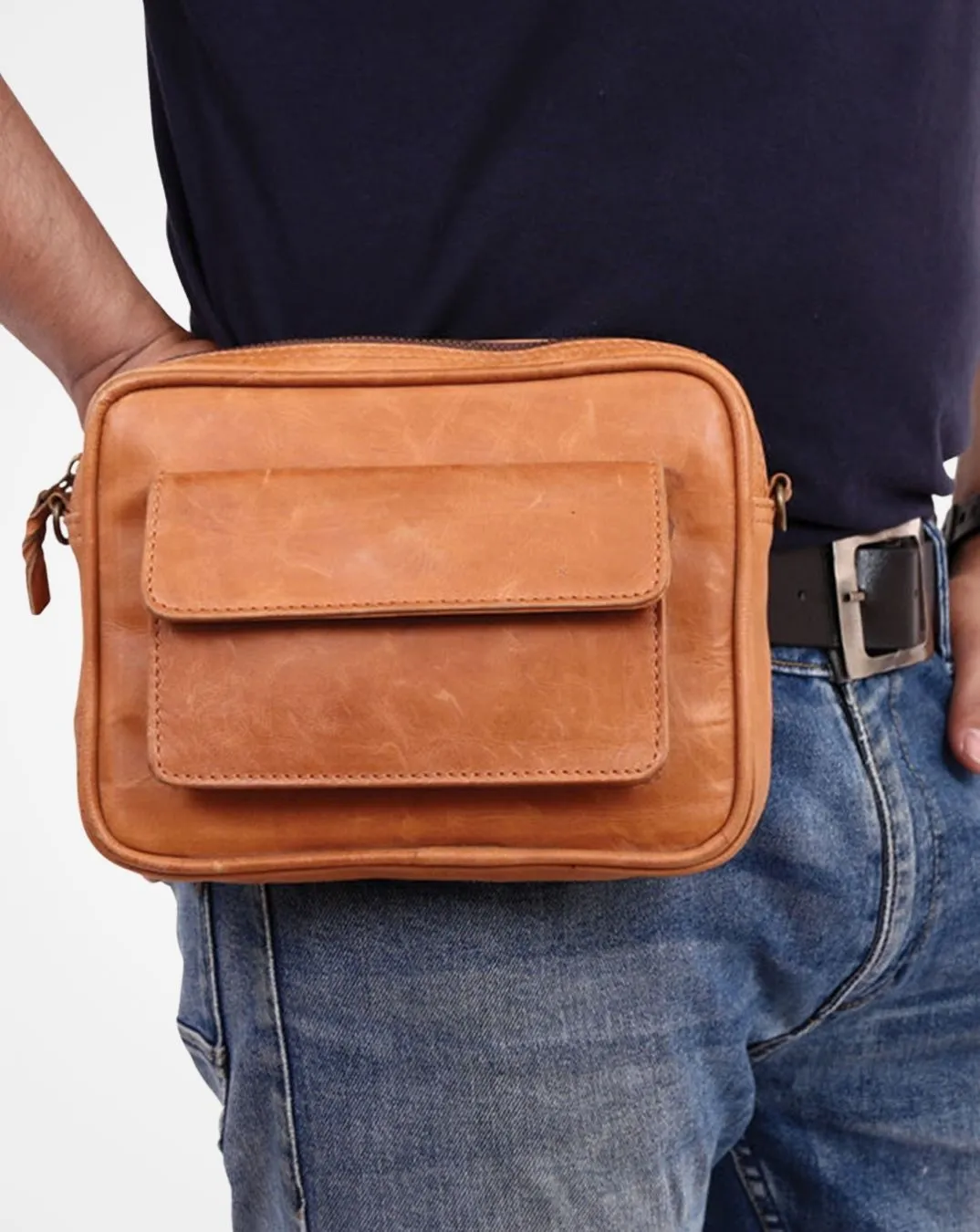 Brown Leather Multipurpose Bumbag / Waist Bag