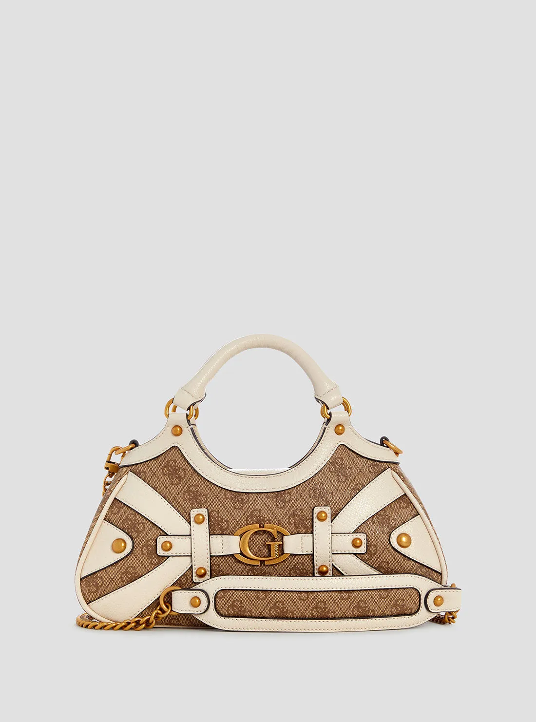 Brown Logo Mintha Satchel Bag