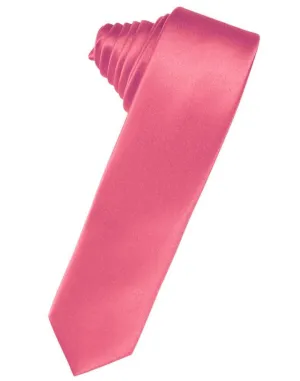 Bubblegum Luxury Satin Skinny Necktie