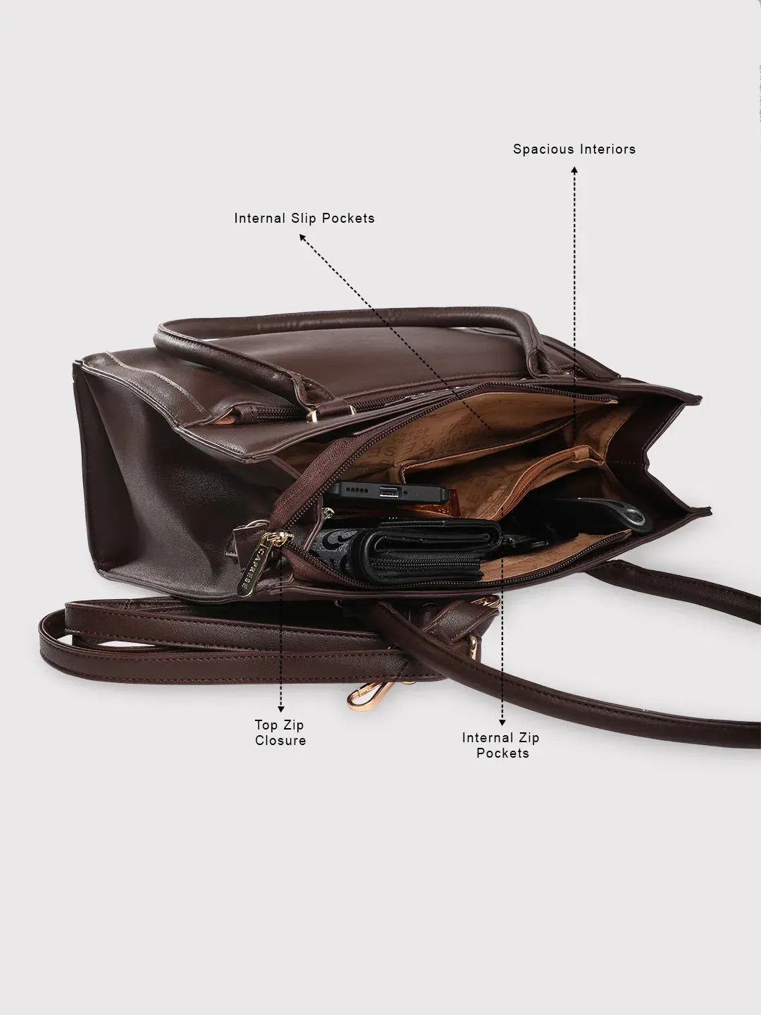 Caprese Dakota Satchel Medium Brown