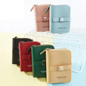 Coin Purse Women's Short Small Wallet Soft Leather Zipper Coin Bag Clutch Wallet Bag