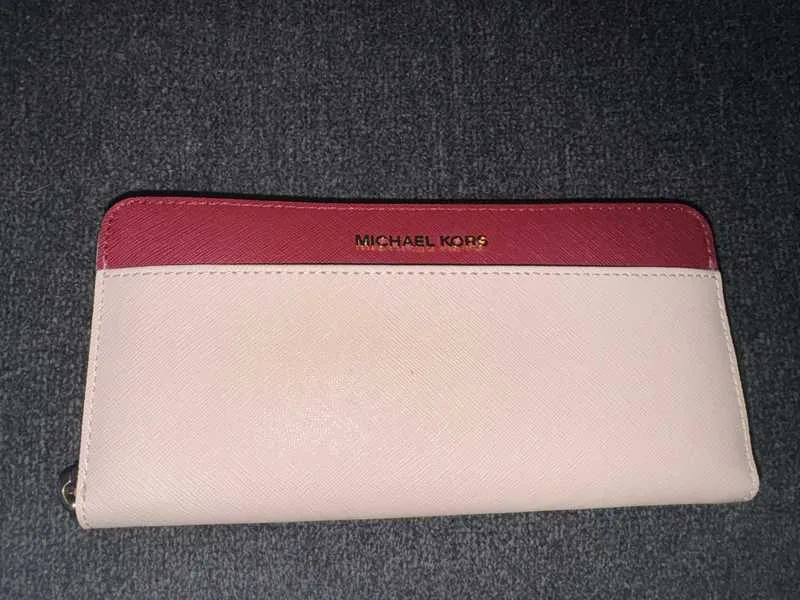 Color-Block Saffiano Leather Continental Wallet