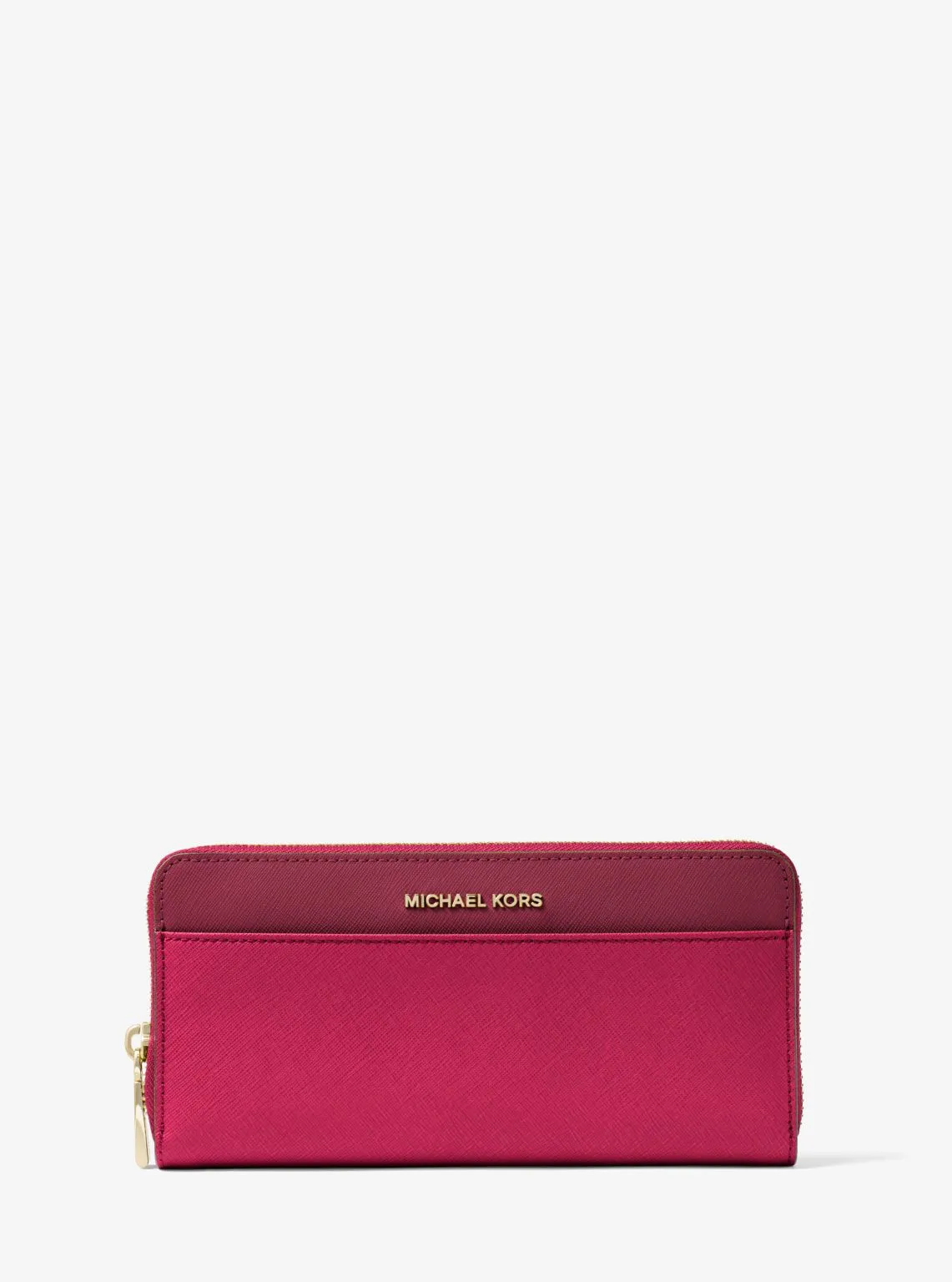 Color-Block Saffiano Leather Continental Wallet