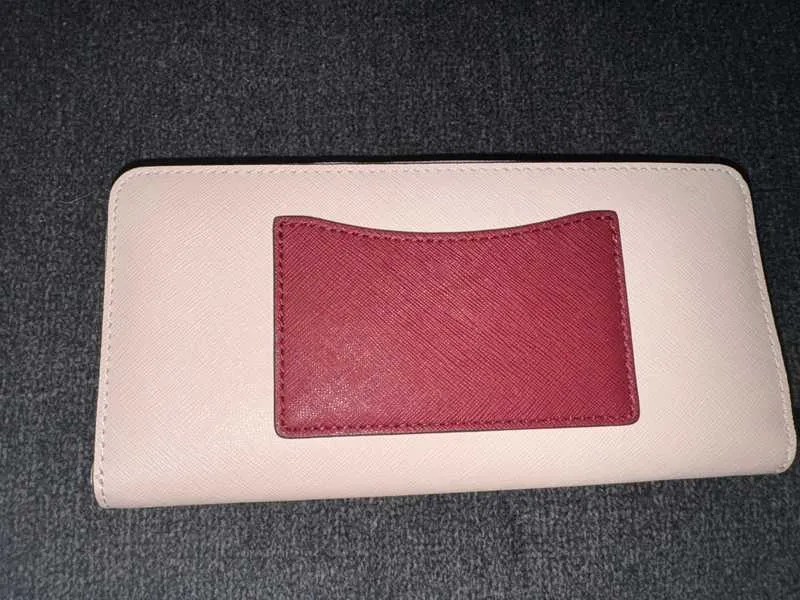 Color-Block Saffiano Leather Continental Wallet