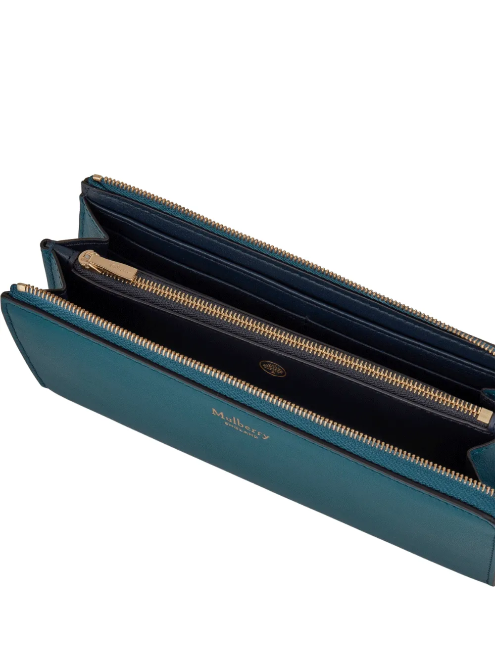 Continental Long Zip Around Wallet Micro Classic Grain (Titanium Blue)