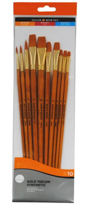 Daler Rowney Simply Long Handle Gold Takon Brush Set