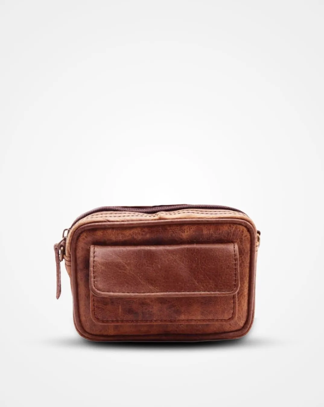 Dark Brown Front Pocket Leather Bumbag/Waist Bag