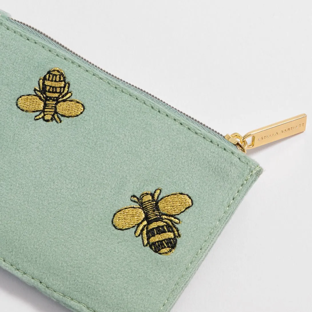 Embroidered Bees Card Wallet by Estella Bartlett