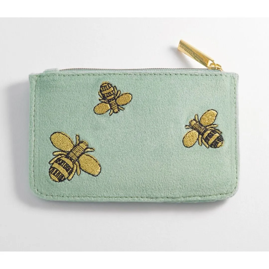 Embroidered Bees Card Wallet by Estella Bartlett