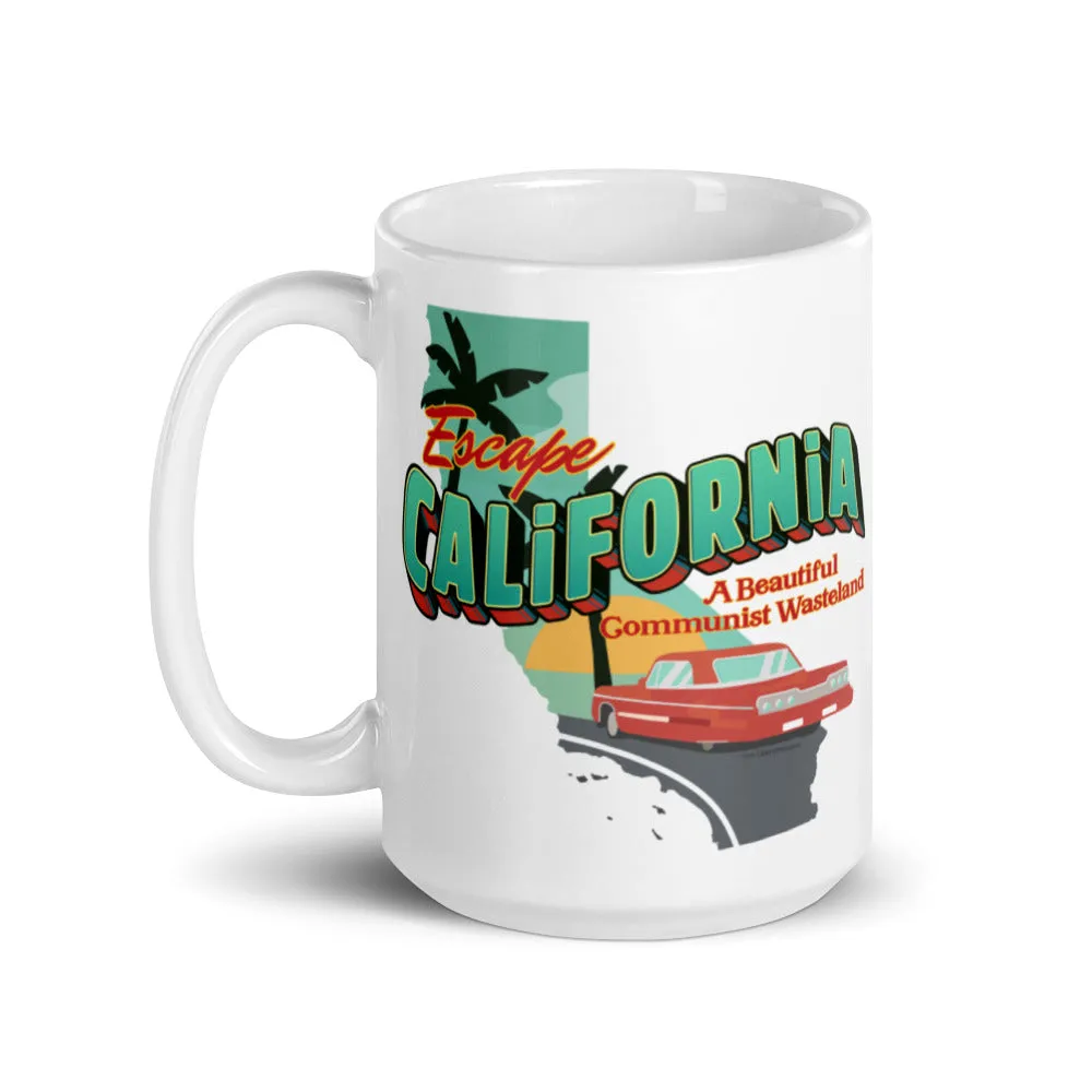 Escape California White glossy mug