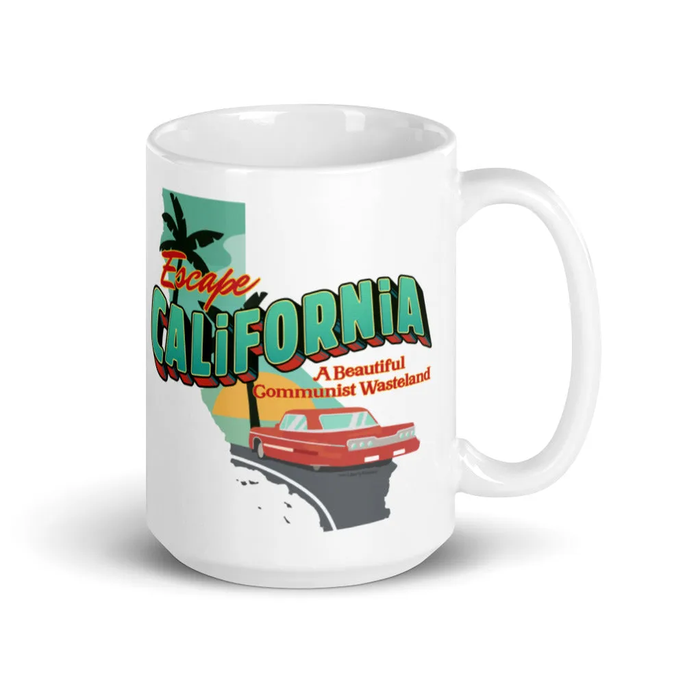 Escape California White glossy mug