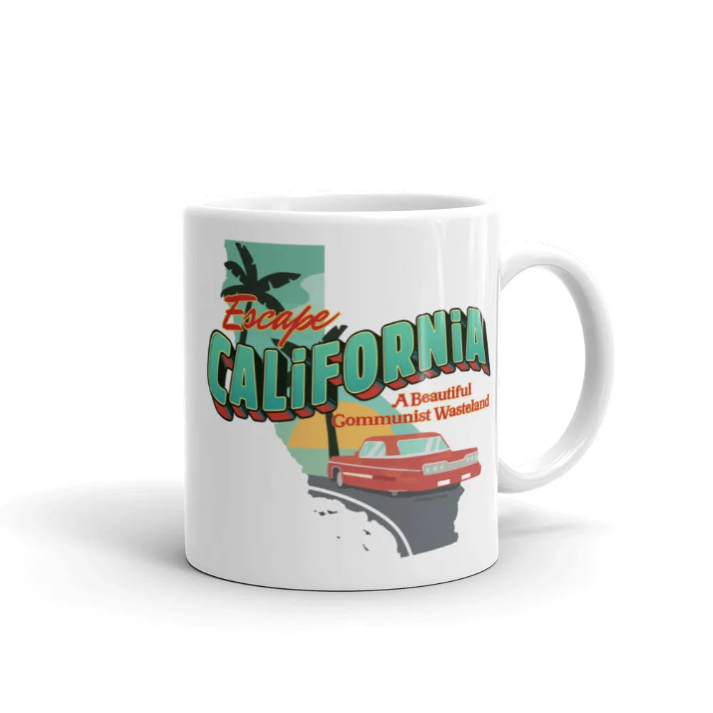 Escape California White glossy mug