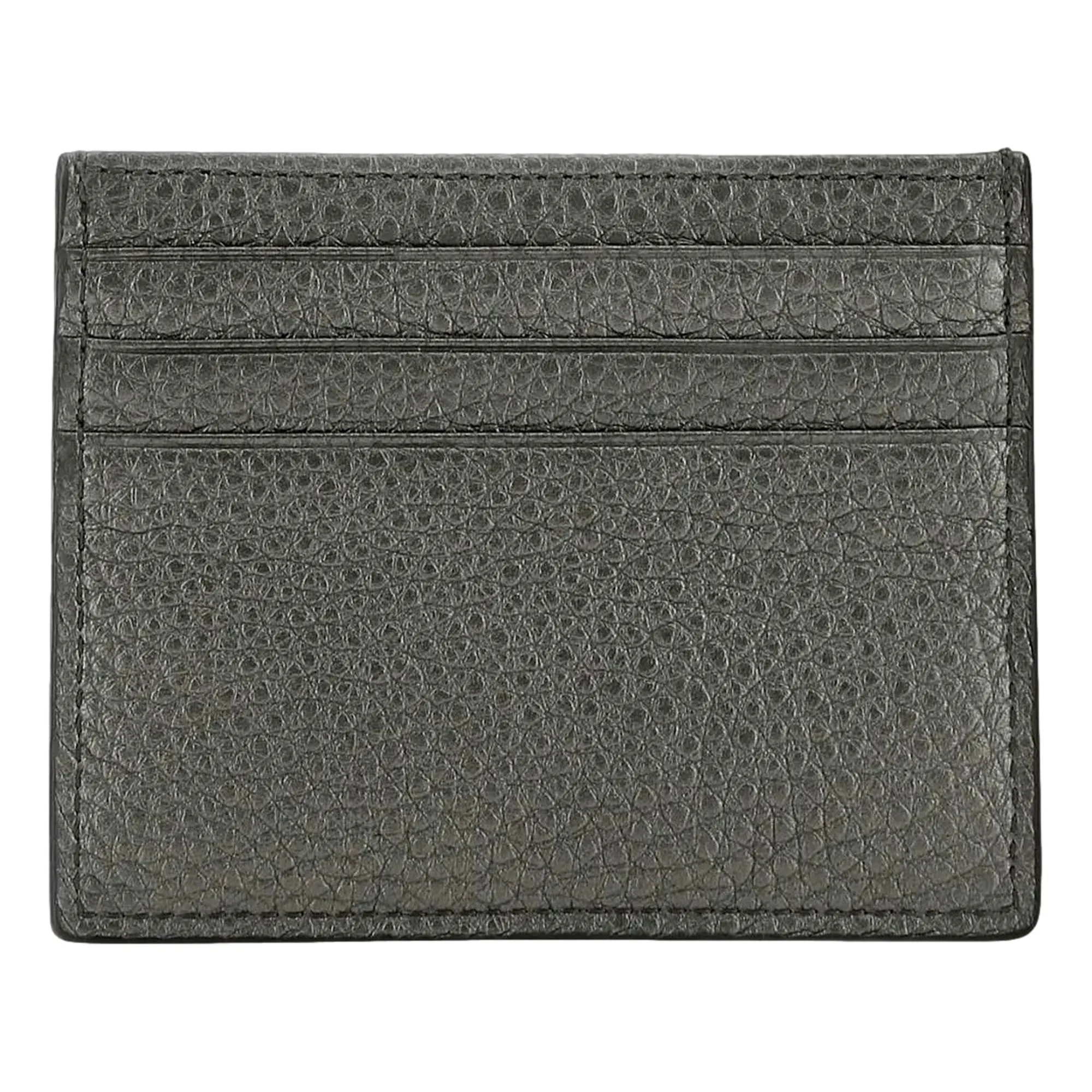 Fendi Baguette Graphite Grained Leather Card Case Wallet