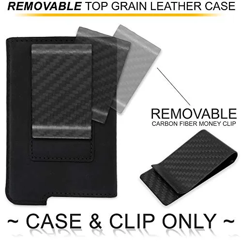 Fidelo Leather Case for Carbon Fiber Aluminum Pop Up Wallet Black