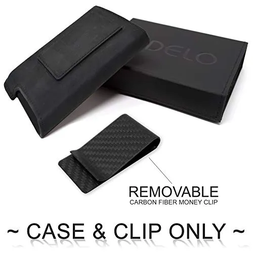 Fidelo Leather Case for Carbon Fiber Aluminum Pop Up Wallet Black