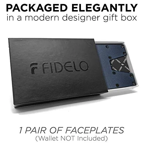 Fidelo Minimalist Wallet Faceplates Aluminum Wallet Not Included Navy Blue