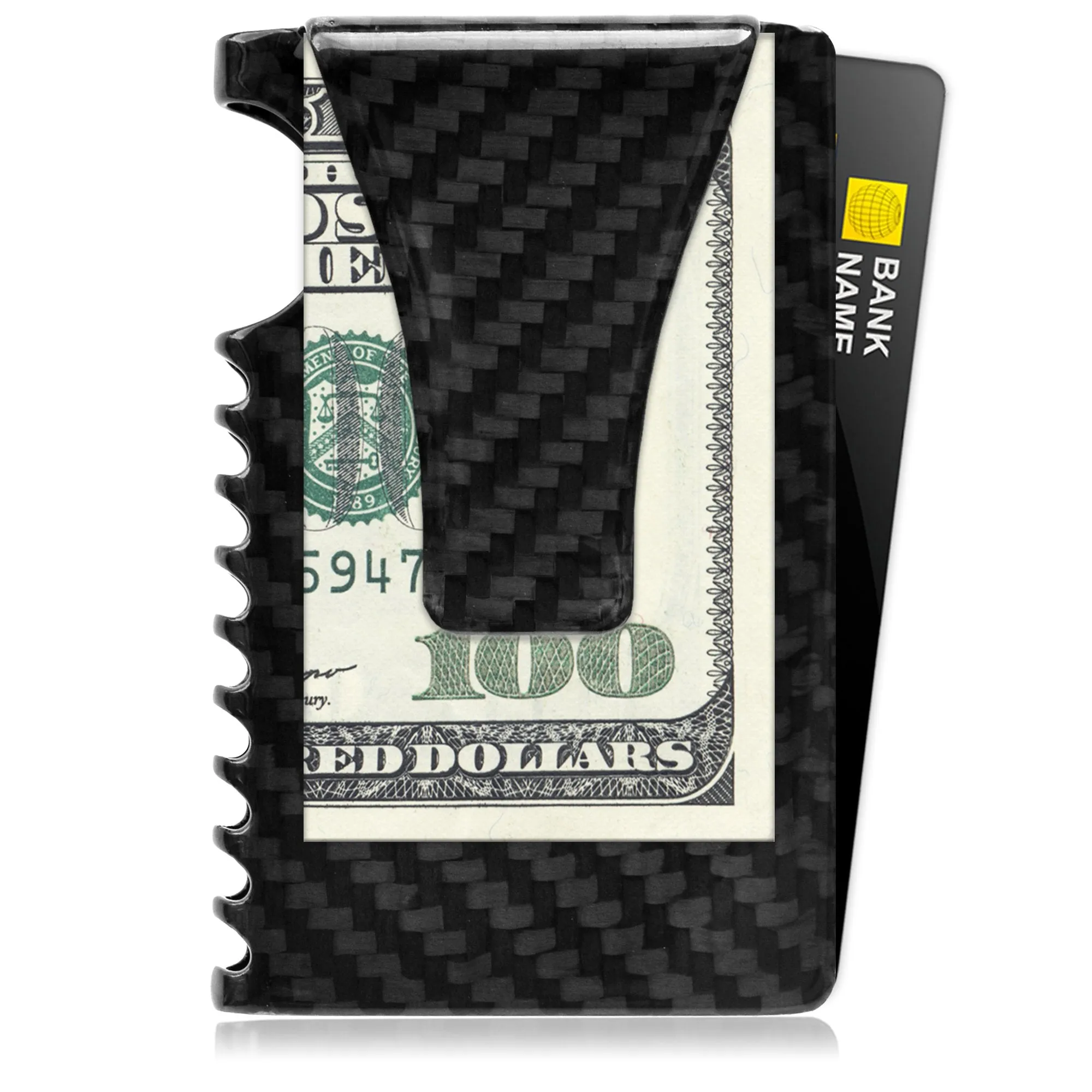 Fidelo Minimalist Wallet for Men  RFID Carbon Fiber Slim Travel Money Clip Credit Card