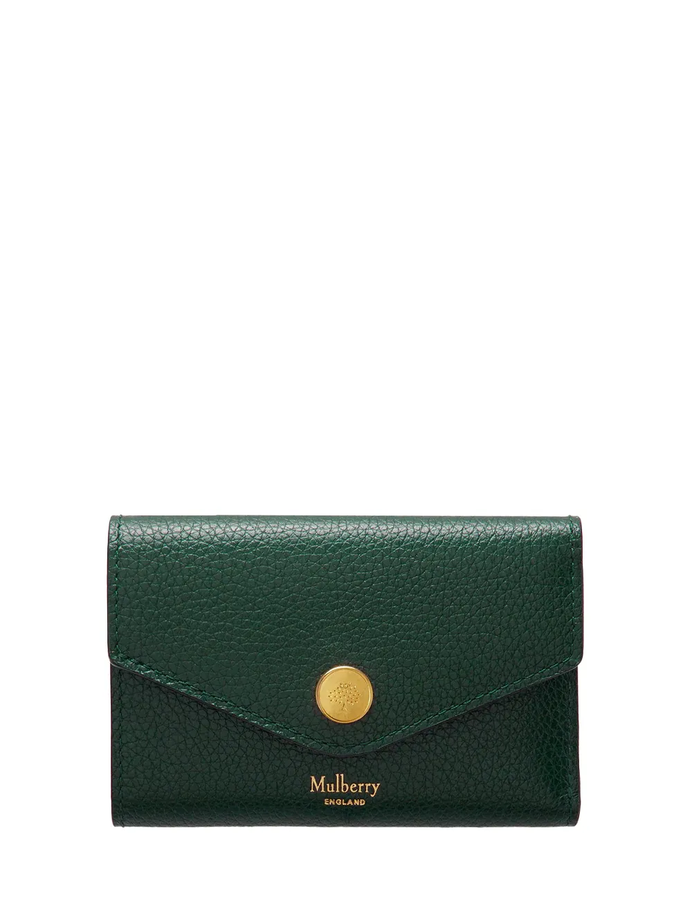 Folded Multi-Card Wallet Mulberry Green Small Classic Grain