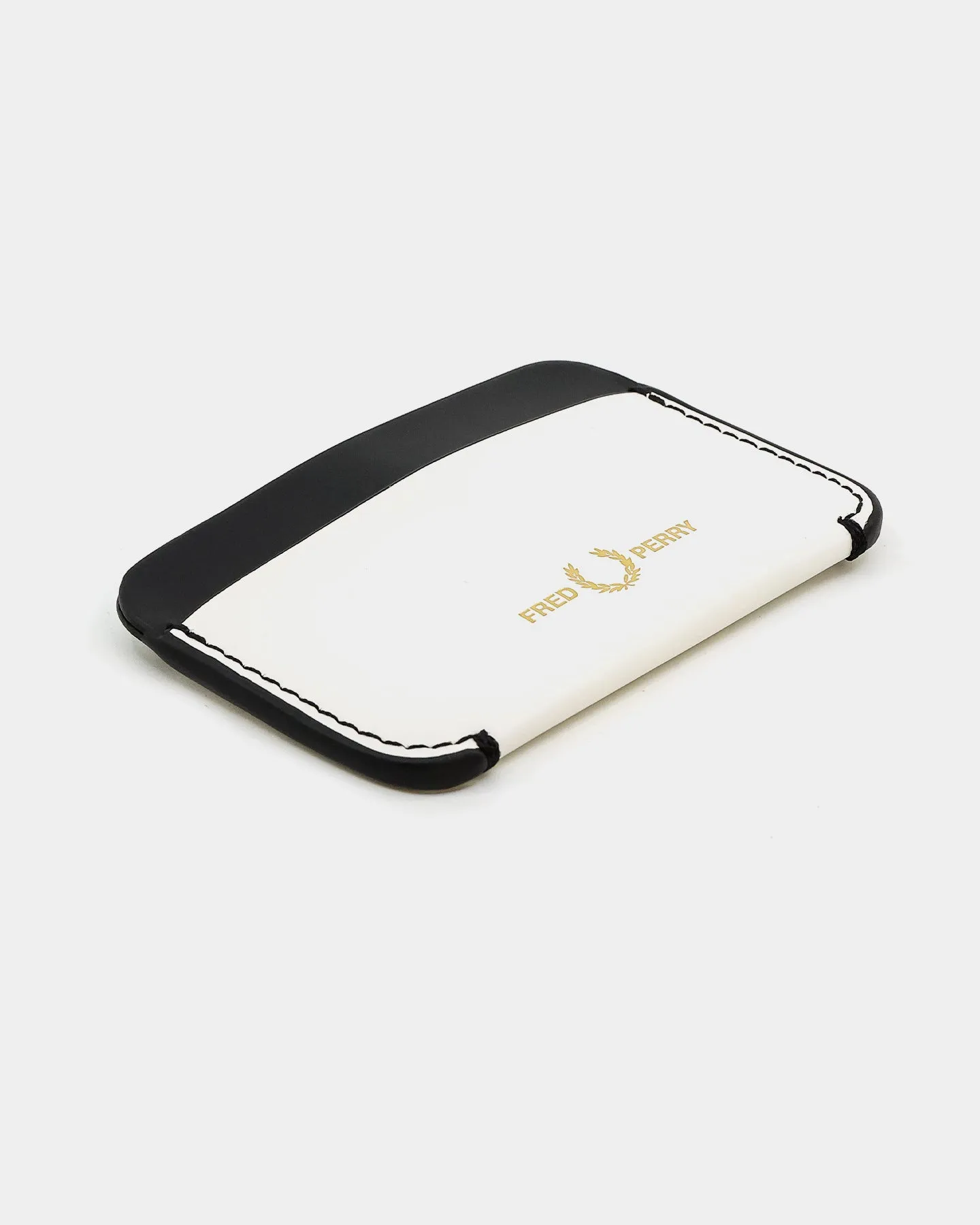 Fred Perry Contrast Matte Leather Card Holder White