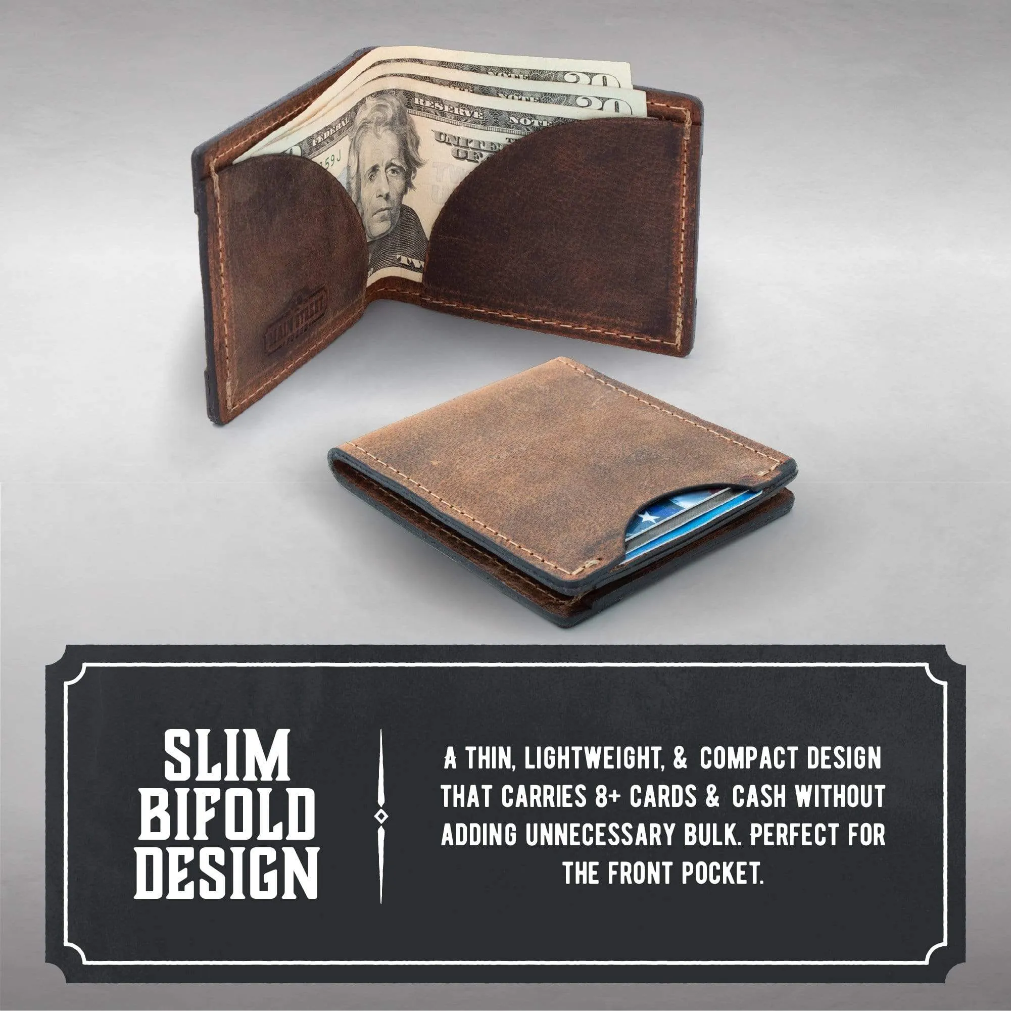 Front Pocket Slim Bifold Wallet for Men