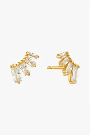 Glow Getter Crystal Gold Bar Stud EOL Earrings