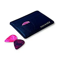 Guitar Plectrum Leather Card Holder - You Rock