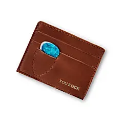 Guitar Plectrum Leather Card Holder - You Rock