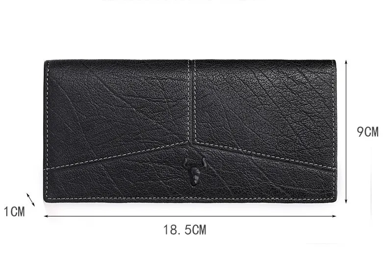 GWA020 - Ming Clan Long Black Cowhide Leather Wallet