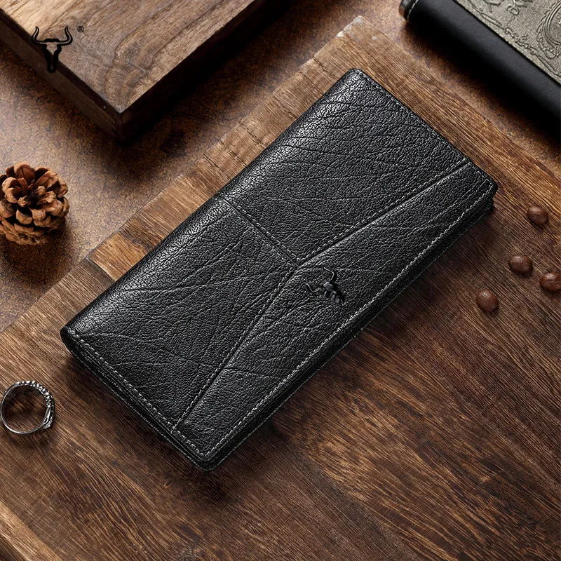 GWA020 - Ming Clan Long Black Cowhide Leather Wallet