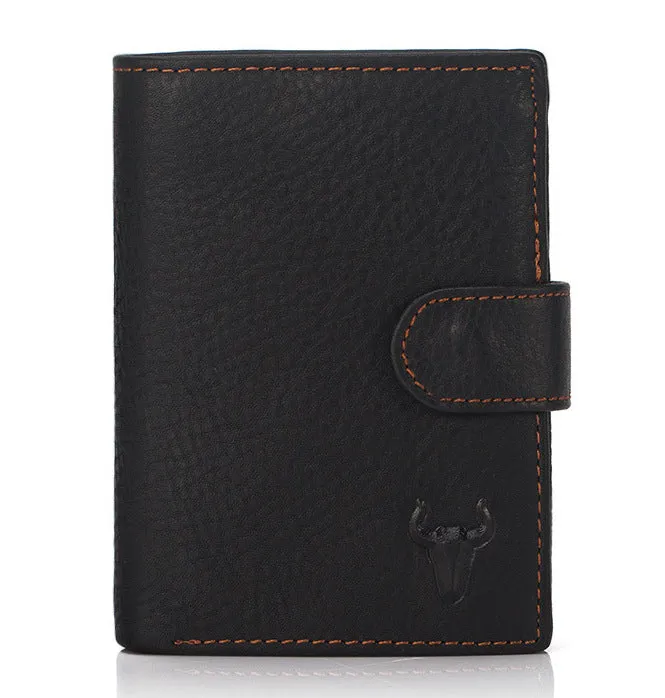 GWA028 - Ming Clan Retro Black Cowhide Leather Wallet