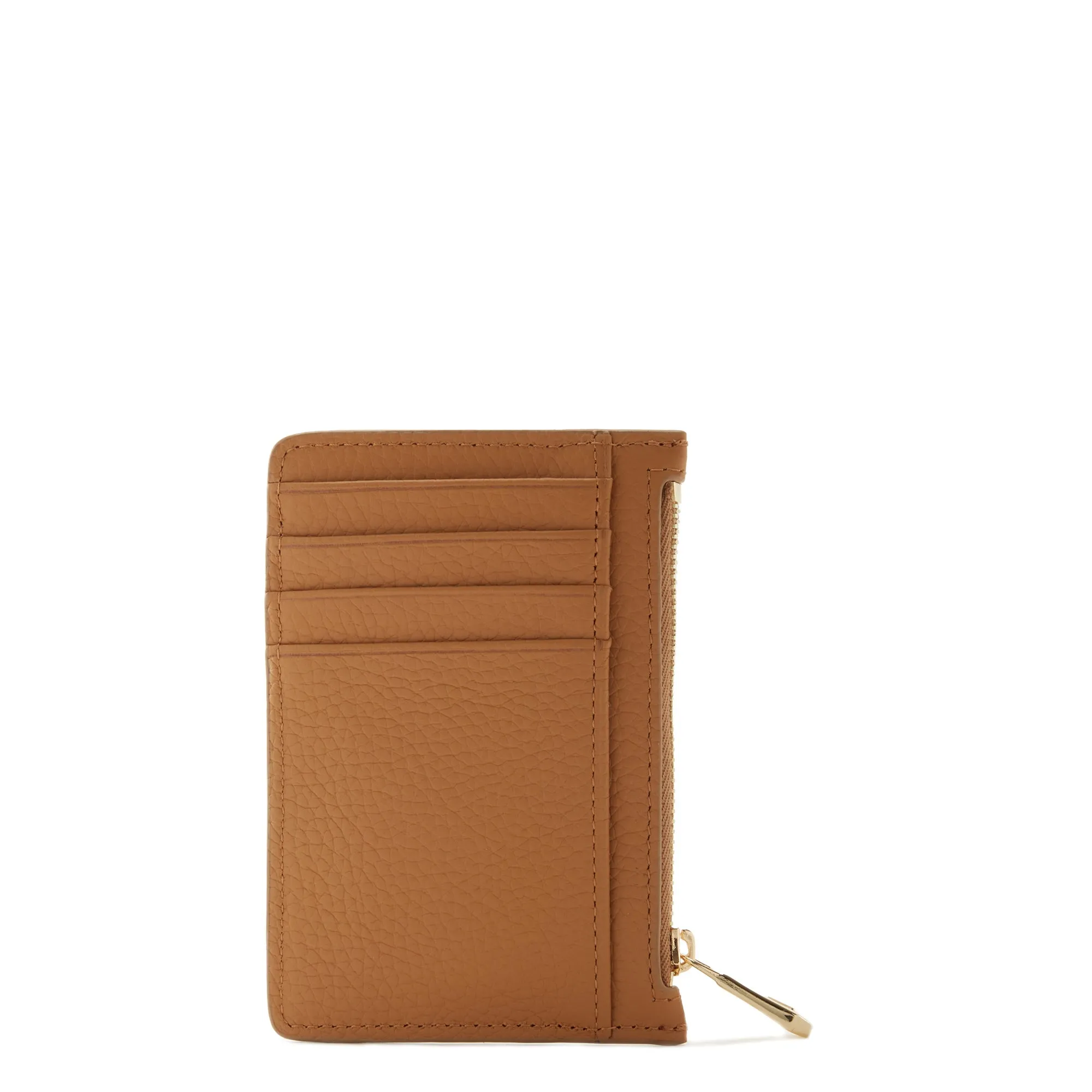 Honoré Aveline camel calfskin leather card holder