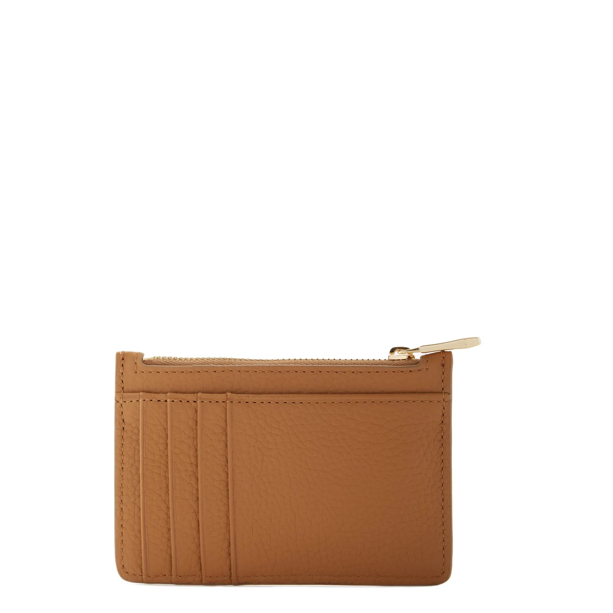 Honoré Aveline camel calfskin leather card holder