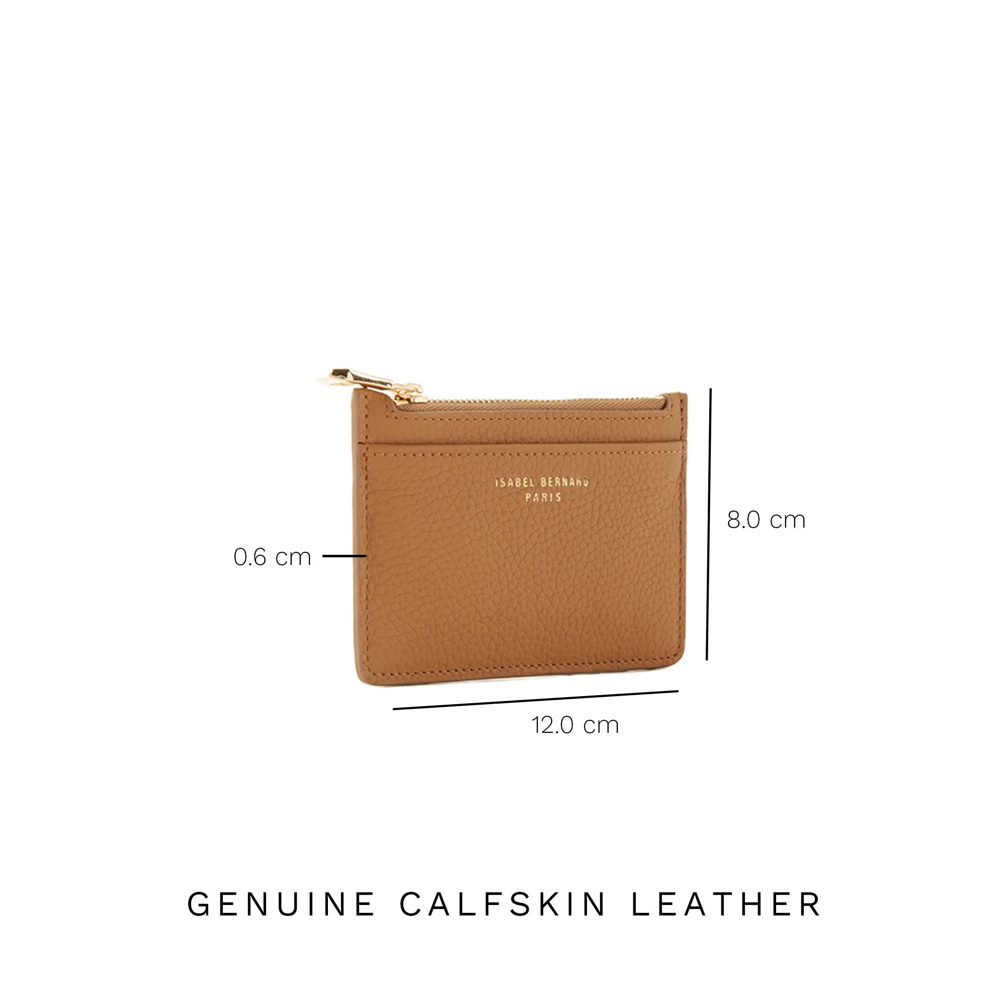 Honoré Aveline camel calfskin leather card holder