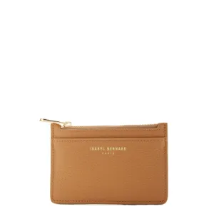 Honoré Aveline camel calfskin leather card holder