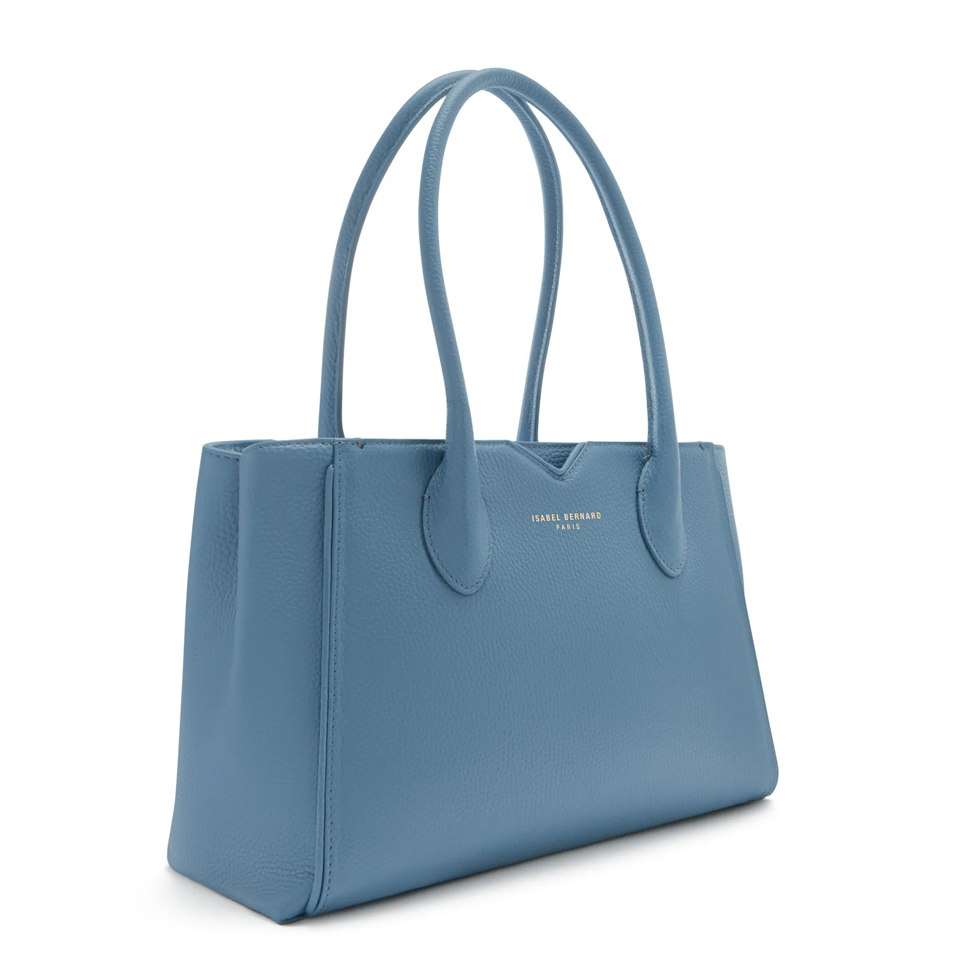 Honoré Cloe Midi blue calfskin leather handbag