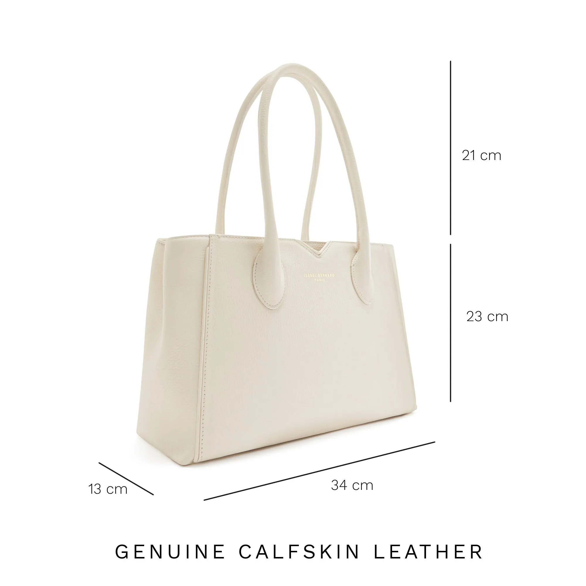 Honoré Cloe Midi cream calfskin leather handbag