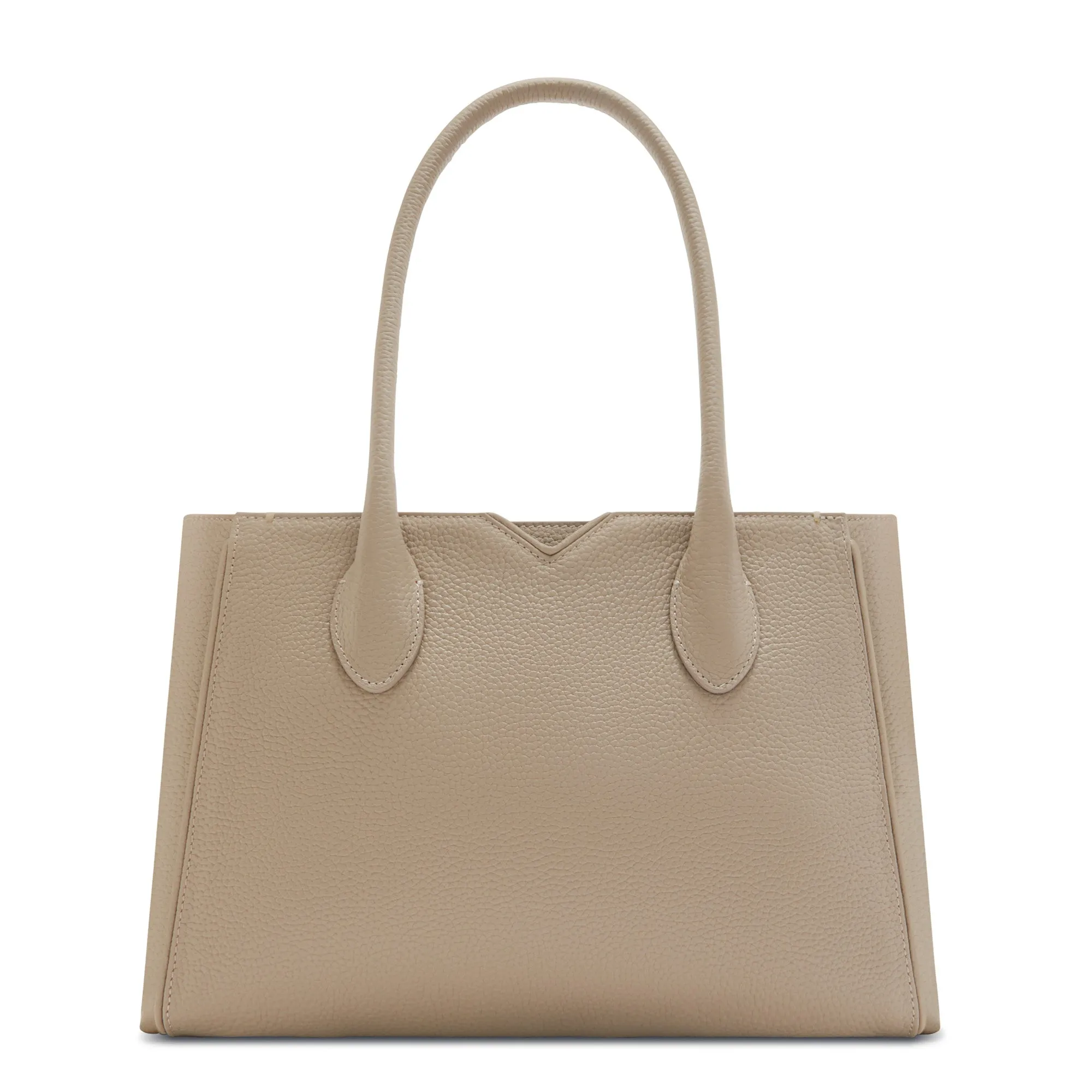 Honoré Cloe Midi taupe calfskin leather handbag